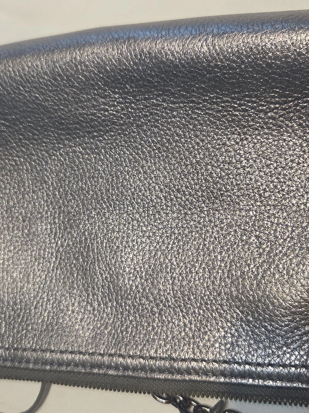 HOBO International Sable Metallic Shimmer Leather Ring Wristlet Clutch Bag